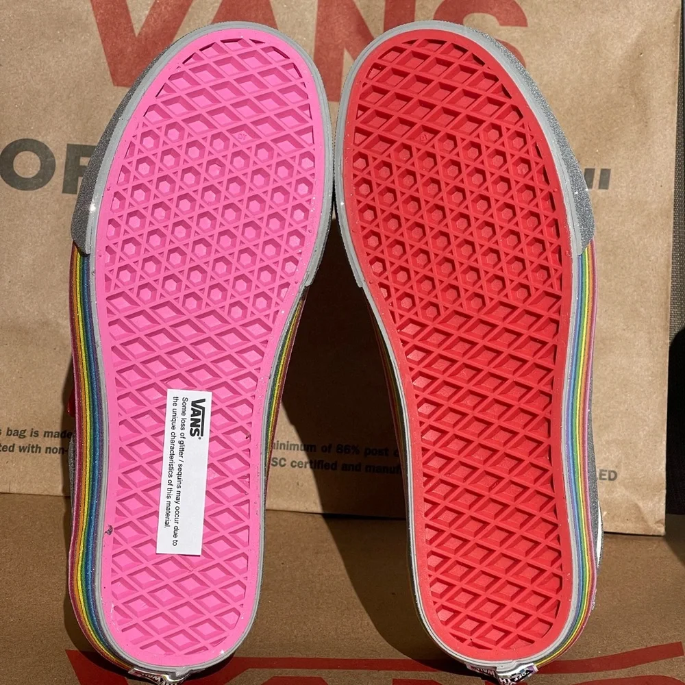 Old Skool Sparkled Rainbow Colored Vans (Flour Shop Edition)🌈 - Picture 6 of 10